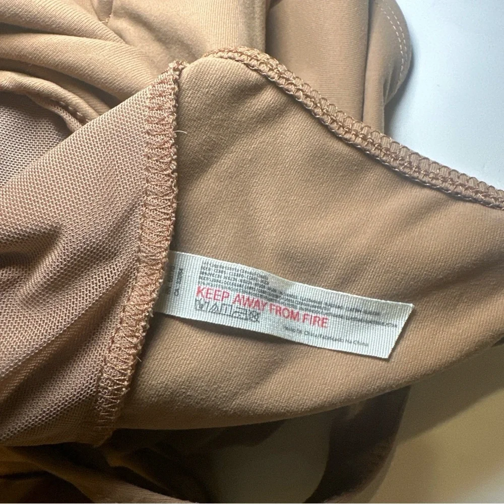 Intimately Free People Tan Neutral Long Sleeve Thong‎ Bodysuit. Women’s Small